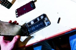 Phone being repaired